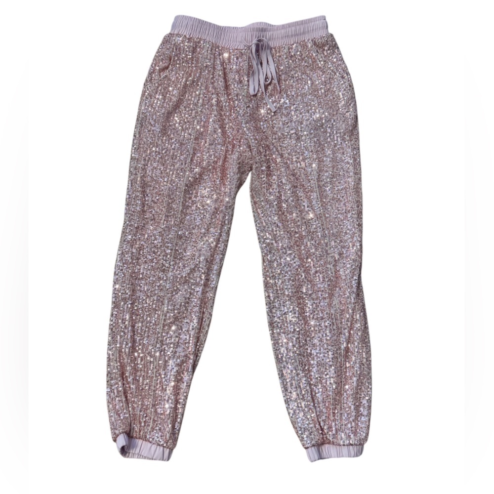 Style Rack Pink Sequin Pants, Size Small, Jogger Style, Fashion Pants